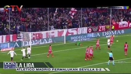Menang 5-2 Atas Sevilla, Atletico Madrid Berjarak 7 Point dari Barcelona