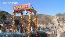 Chinese glass bridge attracts crowds at opening