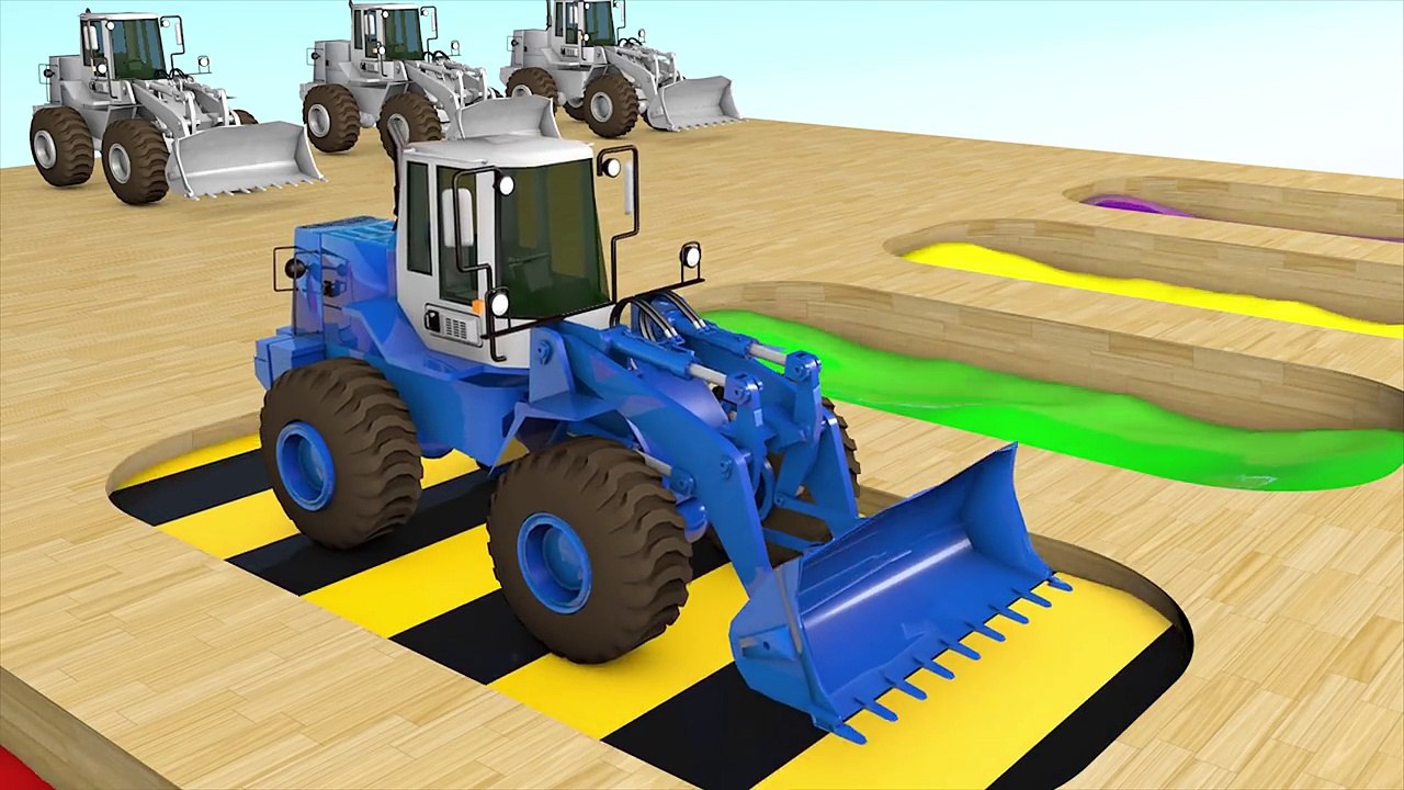 Learn Colors with Tractors Vehicles - Learn Colors with Water Pool for Tractors