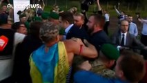Saakasvili supporters sweep aside Ukrainian border guards to get him into the country