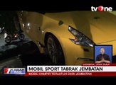 Tabrak Jembatan, Mobil Sport Nyaris Terjun dari Jembatan