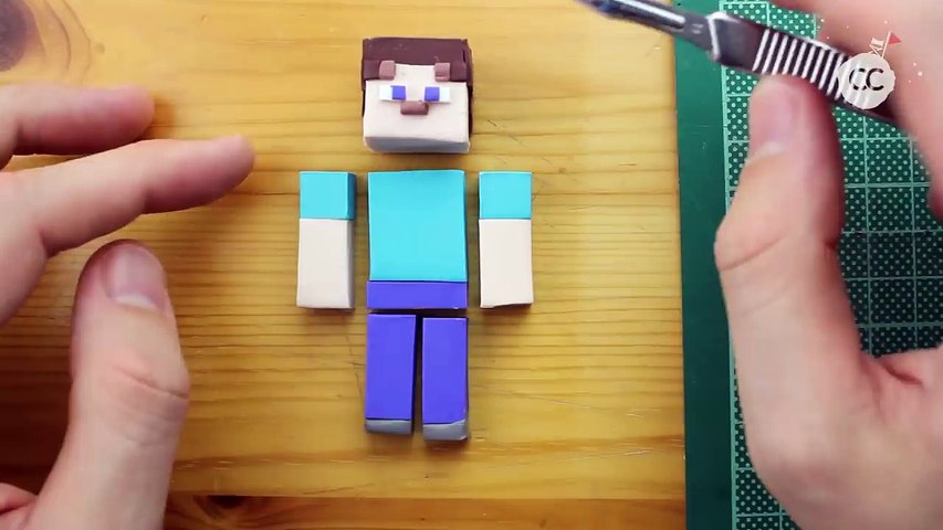 MINECRAFT (Steve with pickaxe) – Polymer Clay Tutorial