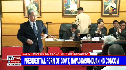 Presidential form of gov't, napagkasunduan ng Con-Com