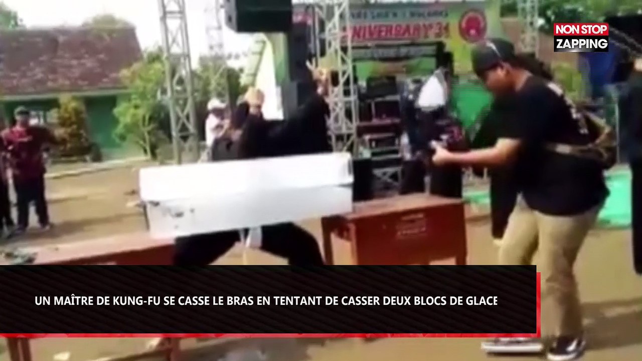 Un maître de kung-fu se casse le bras en tentant de briser deux blocs de glace (Vidéo)