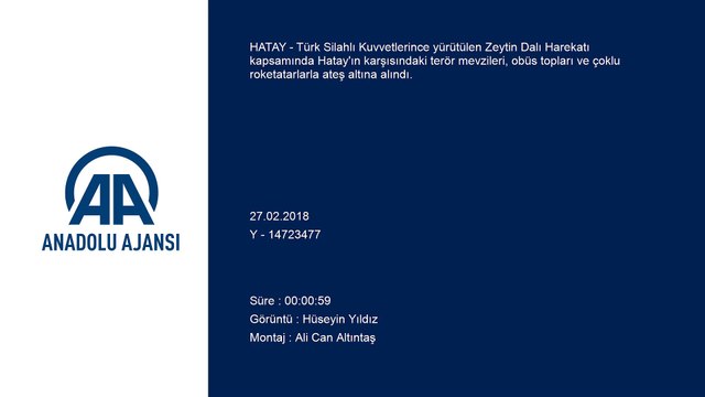 Afrin'deki terör mevzileri, obüs topları ve çoklu roketatarlarla vuruluyor - HATAY
