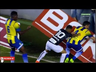 GABIGOL EMPURROU JOGADOR DO SANTO ANDRÉ NA PLACA DE PUBLICIDADE E QUASE GEROU GRANDE CONFUSÃO