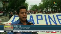 Marchan en la Ciudad de México a 41 meses del caso Ayotzinapa