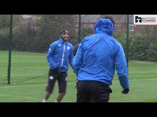 Leicester players mob Mahrez