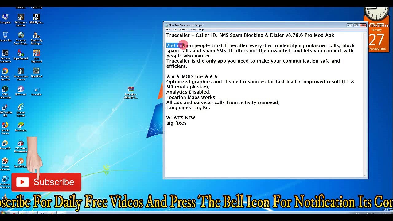 Truecaller - Caller ID, SMS Spam Blocking & Dialer v8.78.6 Pro Mod Apk Feb 27 Update 2018