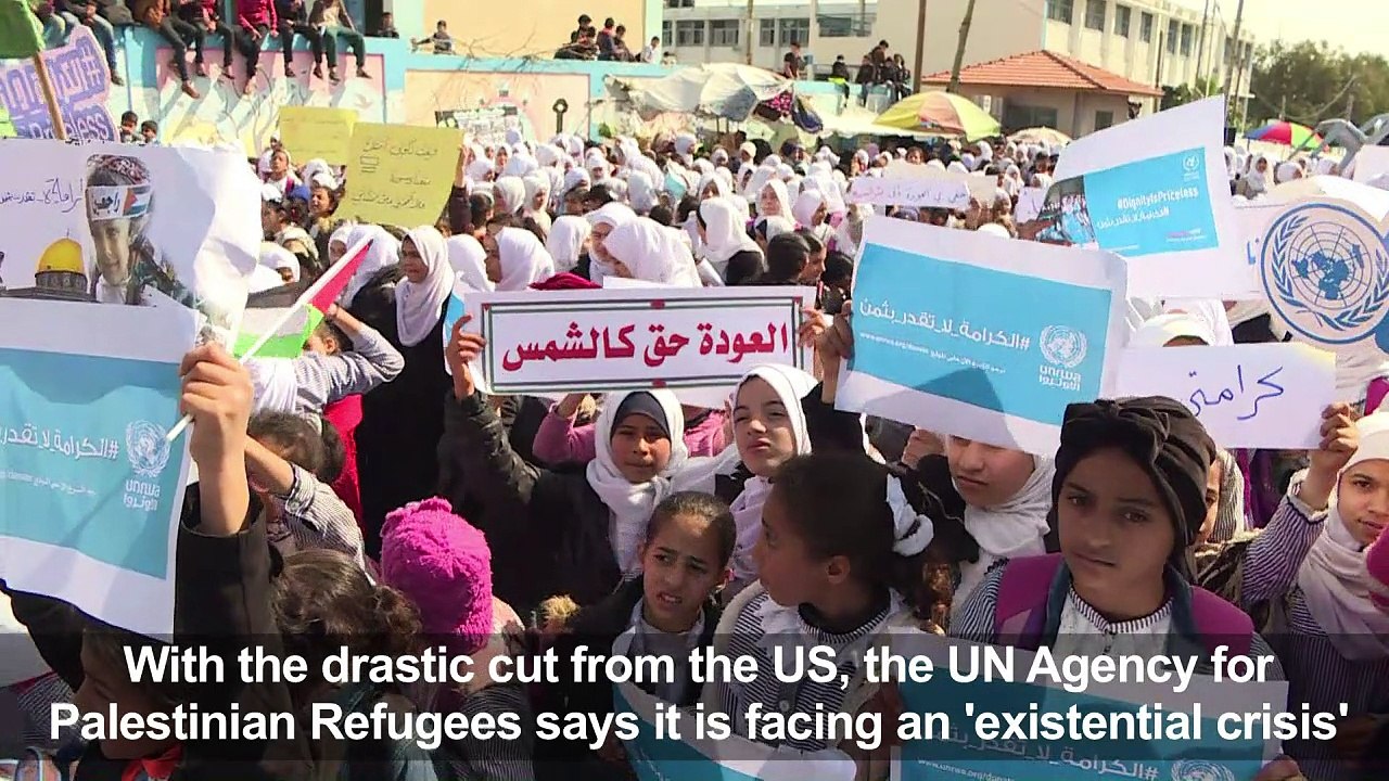 Gaza students hold demo over US decision to withhold UNRWA funds