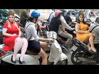 Extreme Motor Bike Rush Hour Traffic In Saigon