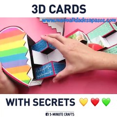 Beautiful 3D cards to surprise your family and friends.via Manualidades aPasos, youtube.com/manualidadesaPasos