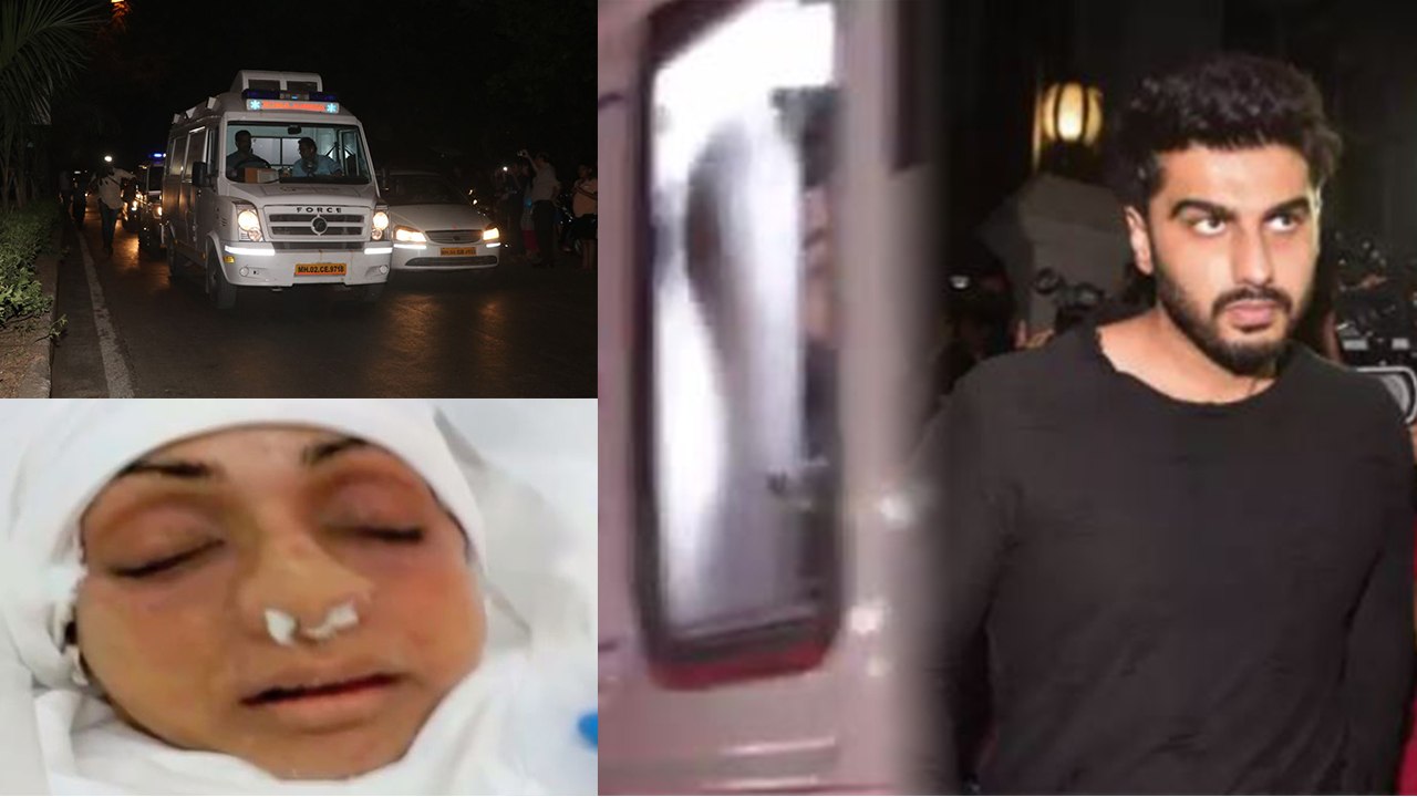 Sridevi : Arjun and Boney Kapoor present in the ambulance with mortal remains | Oneindia News