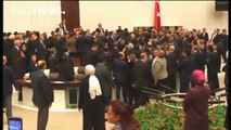 Scuffles erupt in Turkish parliament over constitutional amendment vote