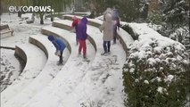 Heavy snowfall temporarily clears 'life-threatening' air pollution in Tehran