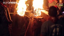 Bull set on fire at Spanish Toro Júbilo festival