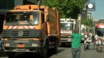 Greek rubbish collectors protest over pension reforms