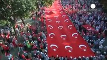 Tens of thousands rally for an anti-terror march in the Turkish capital Ankara