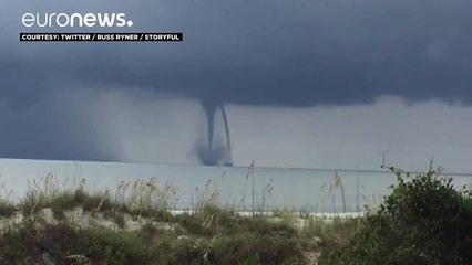 Rare double waterspout spotted off South Carolina coast