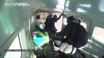 Skydiver Luke Aikins makes parachute-free jump from from 7.6km (25,000ft)