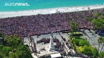 Drone captures striking images of Nice minute's silence