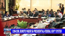 Con-Com, bumoto pabor sa Presidential-Federal Gov't System