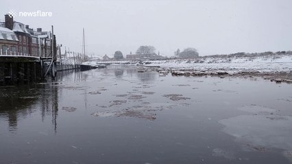 Plunging temperatures cause sea to freeze in Norfolk