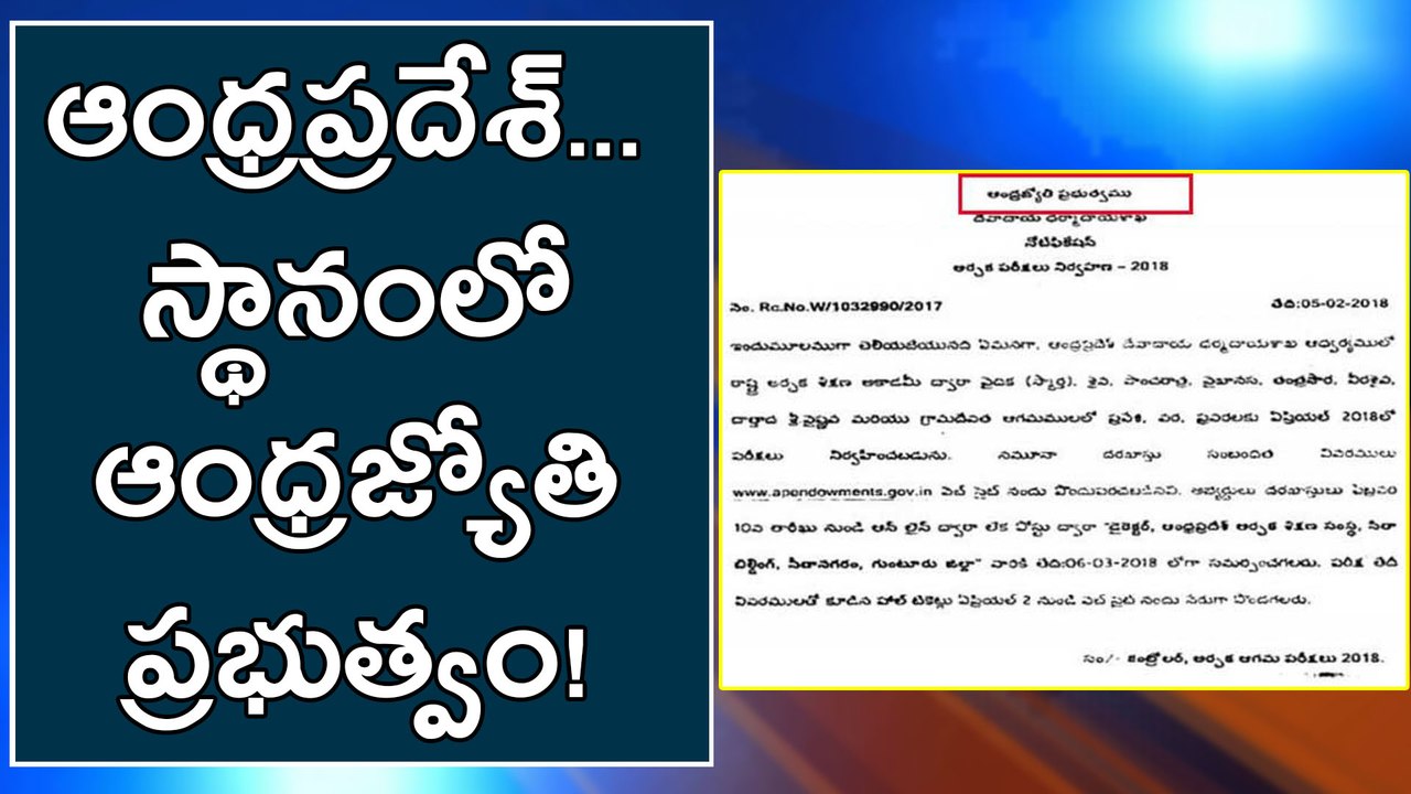 Andhra Jyothy Government? Not AP Government?