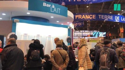 Télécharger la video: Au Salon de l'agriculture, les producteurs de lait son prêts à tout pour vous en faire boire