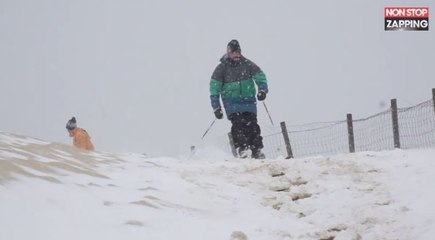 Ils skient sur les plages enneigées d'Hossegor ! (vidéo)