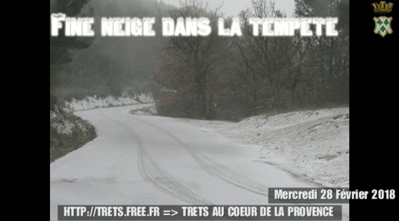 Neige dans la tempête de vent sur les hauteurs de TRETS  28fev2018