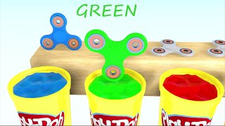 Learn Colors with 3D Fidget Spinners for Kids and Play Doh | Colours with Fidget Spinner Rainbow