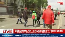 LIVE: Violent clashes during Belgium anti-austerity protests