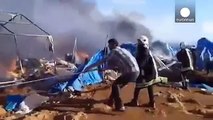 Air strike kills dozens in Syrian refugee camp
