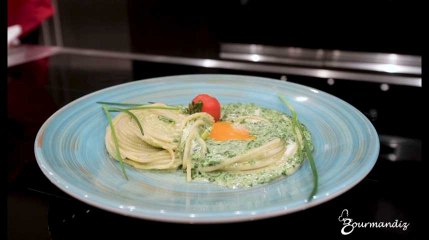 Recette : Spirale de spaghettis au coeur coulant d'épinards