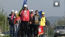 Romanian miners march to Bucharest
