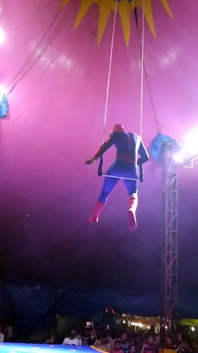 Spider-man Falls from Trapeze