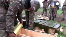 Armenian-backed soldiers fire shells at Azerbaijani positions, Nagorno-Karabakh