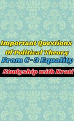 Important questions of  Political Theory of  Class 11th(Equality)