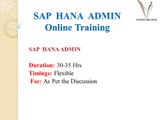 SAP HANA Admin Training | SAP HANA Administration Videos