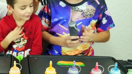 PANCAKE ART CHALLENGE 2 !!! - Mère VS Fils - Hamburger, Spiderman, Yoda, Cookie Monster ...