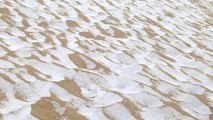La dune du Pilat recouverte de quelques flocons de neige