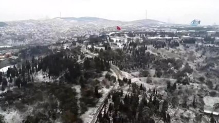 İstanbul'da Beyaz Örtü Havadan Görüntülendi