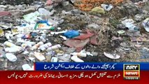 Sindh police takes action against people throwing garbage on roads