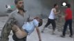 Syrian regime accused of bombing civilians in Damascus suburb