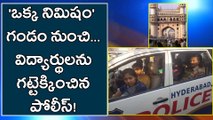 Hyderabad Police Man Helps School Children In Safe Reaching To Collage