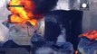 Smoke billows from huge fuel depot fire, Kyiv