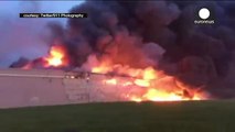 Multiple blasts as fire rapidly engulfs chemical plant, USA
