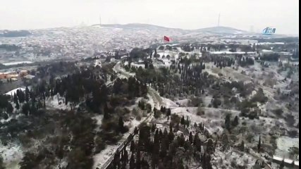 İstanbul'da Beyaz Örtü Havadan Görüntülendi