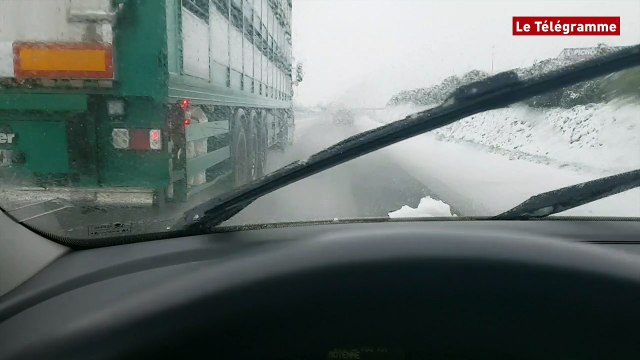 Neige. Circulation délicate sur la RN12 entre Brest et Morlaix